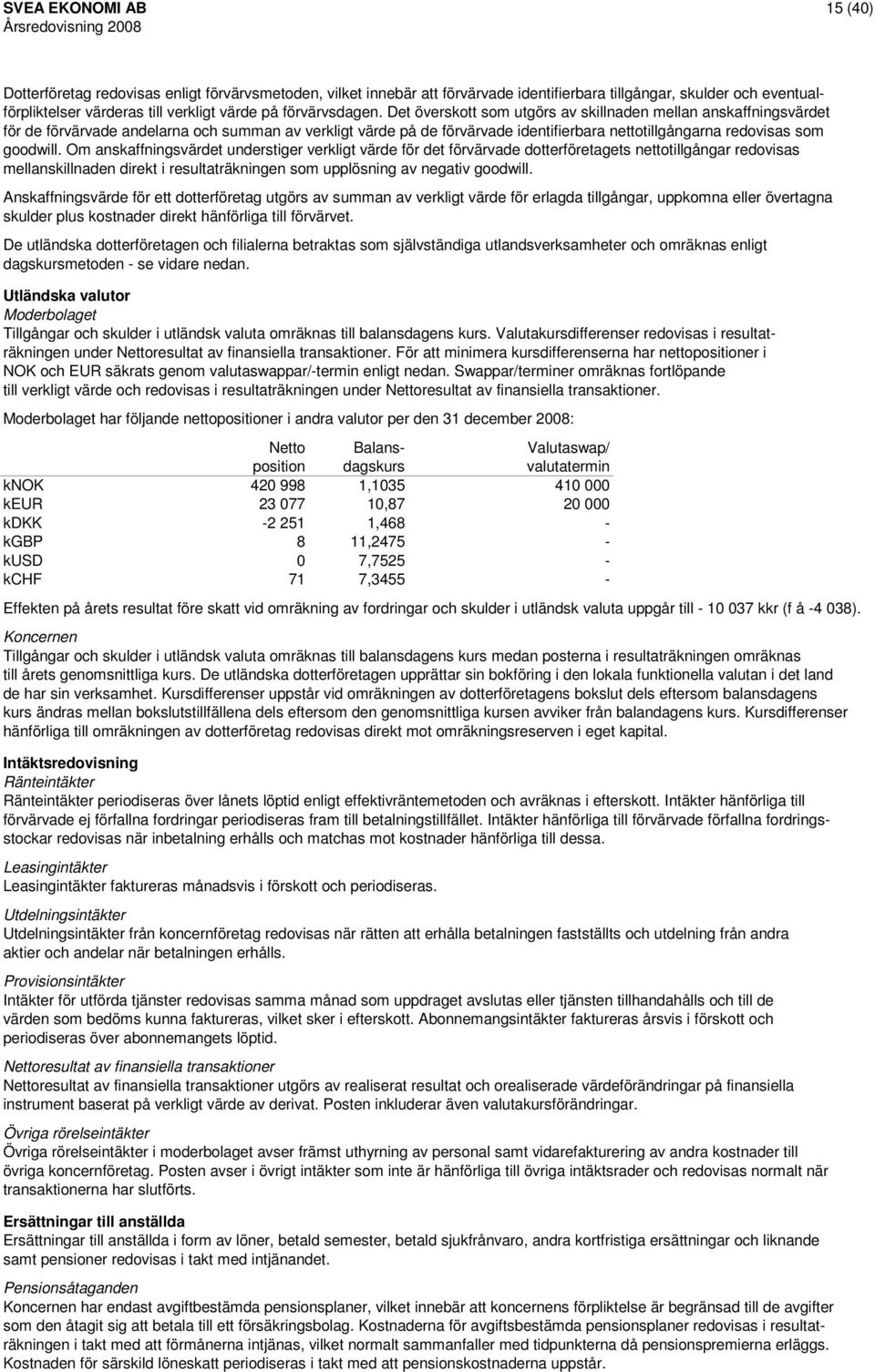 Det överskott som utgörs av skillnaden mellan anskaffningsvärdet för de förvärvade andelarna och summan av verkligt värde på de förvärvade identifierbara nettotillgångarna redovisas som goodwill.