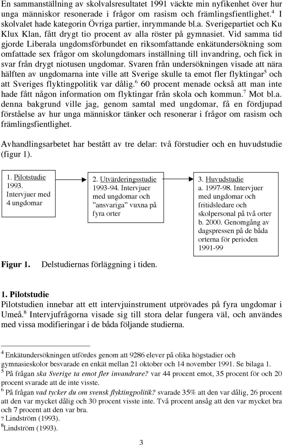 Vid samma tid gjorde Liberala ungdomsförbundet en riksomfattande enkätundersökning som omfattade sex frågor om skolungdomars inställning till invandring, och fick in svar från drygt niotusen ungdomar.