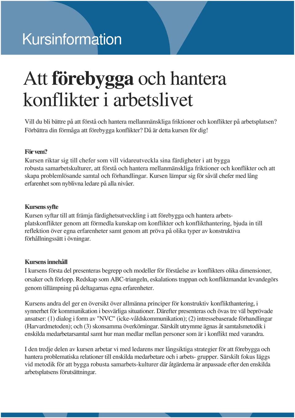 Att förebygga och hantera konflikter i arbetslivet - PDF Gratis ...