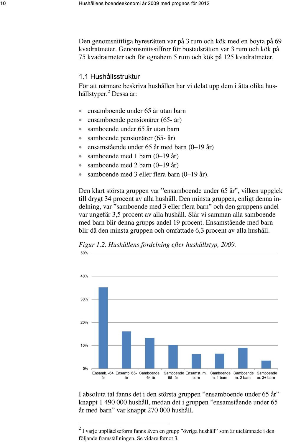 5 kvadratmeter. 1.1 Hushållsstruktur För att närmare beskriva hushållen har vi delat upp dem i åtta olika hushållstyper.