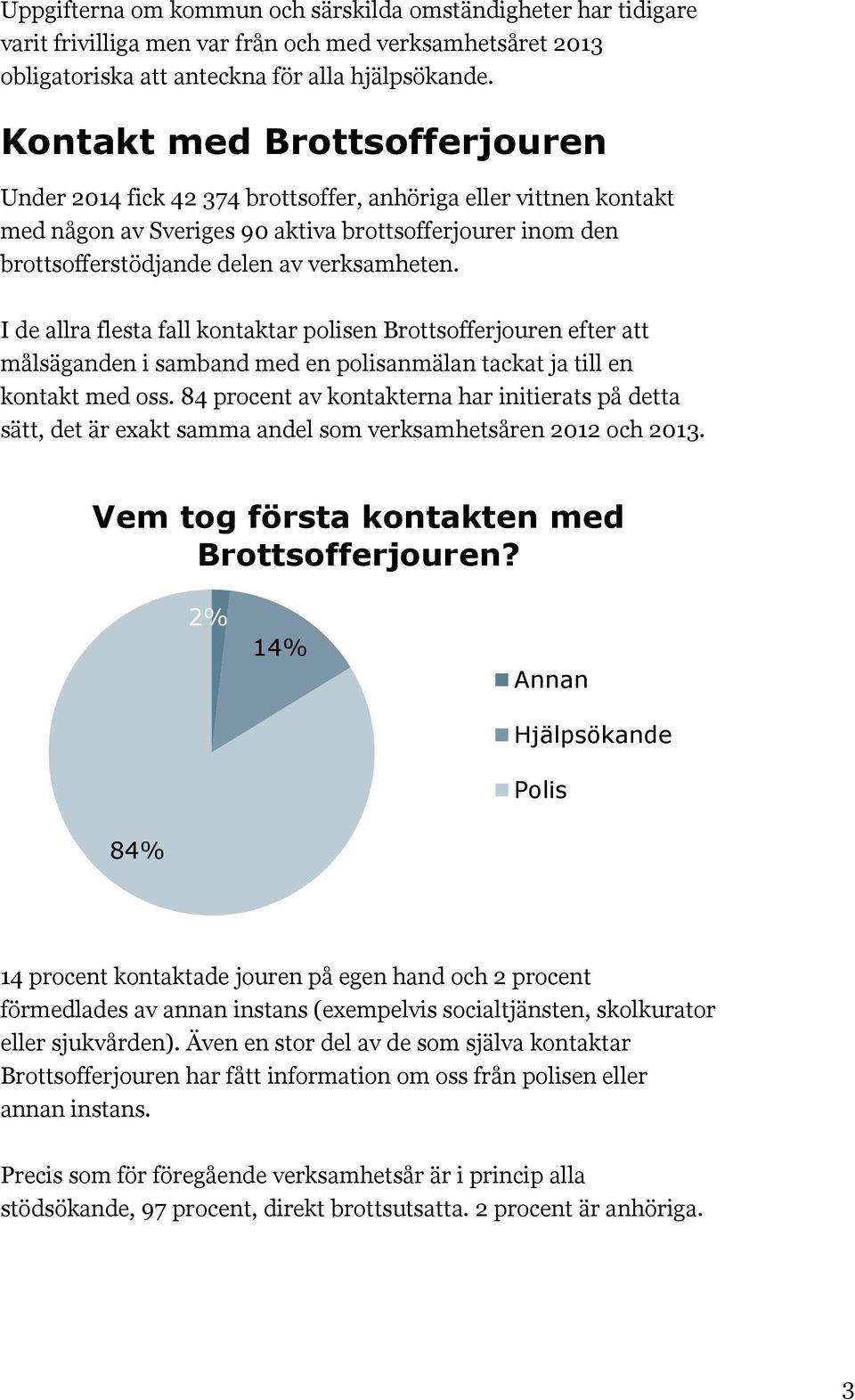 I de allra flesta fall kontaktar polisen Brottsofferjouren efter att målsäganden i samband med en polisanmälan tackat ja till en kontakt med oss.