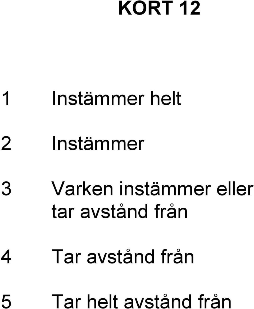 eller tar avstånd från 4 Tar