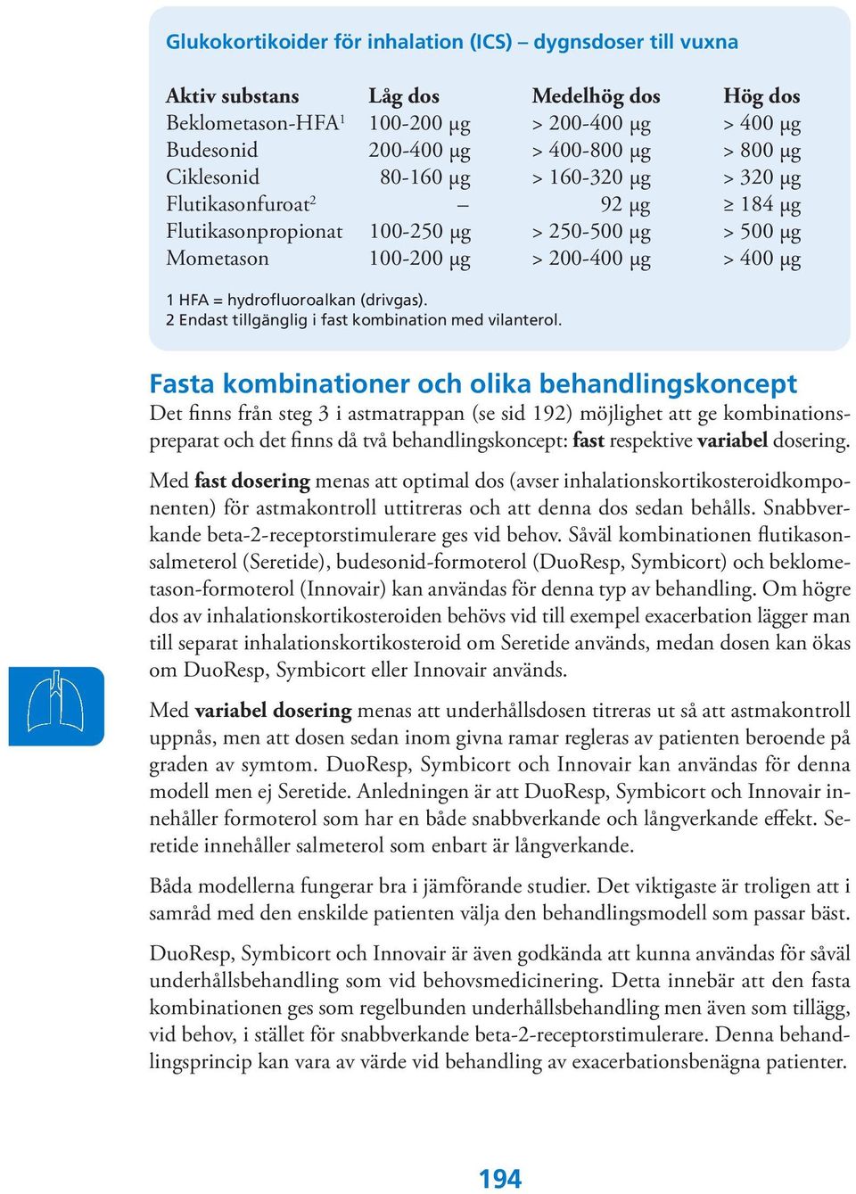 (drivgas). 2 Endast tillgänglig i fast kombination med vilanterol.