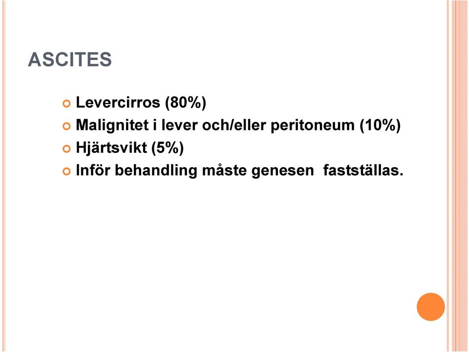 peritoneum (10%) Hjärtsvikt (5%)