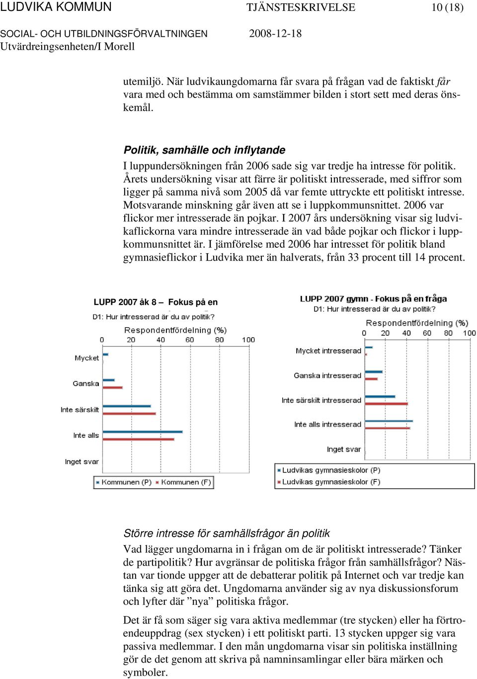 Årets undersökning visar att färre är politiskt intresserade, med siffror som ligger på samma nivå som 2005 då var femte uttryckte ett politiskt intresse.