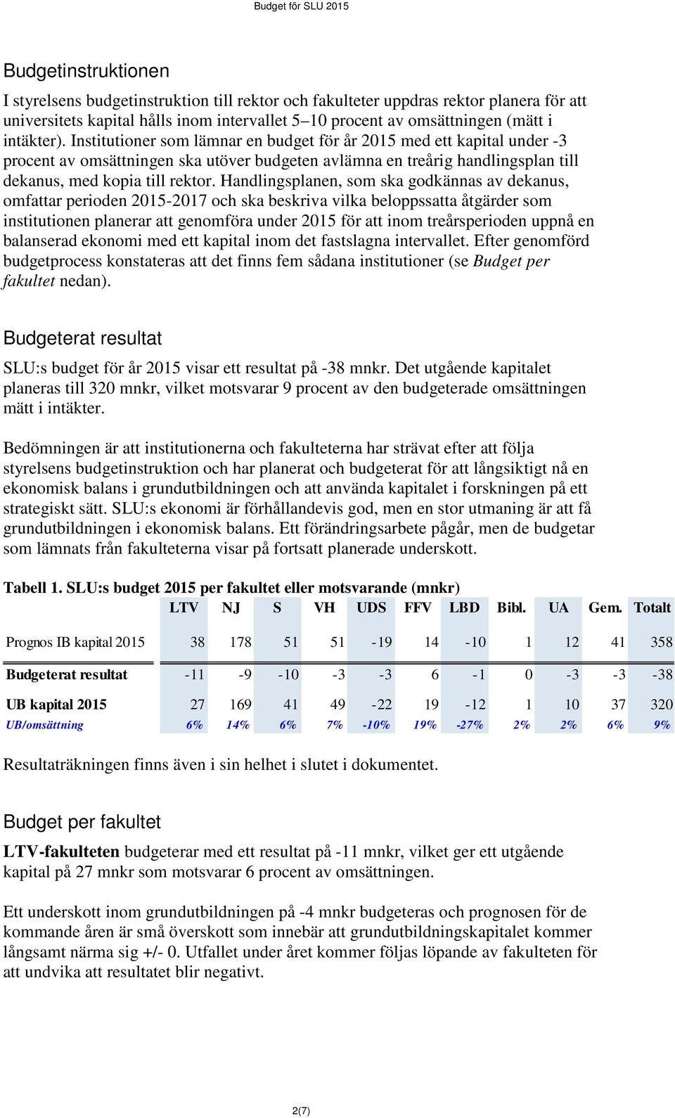 Handlingsplanen, som ska godkännas av dekanus, omfattar perioden 2015-2017 och ska beskriva vilka beloppssatta åtgärder som institutionen planerar att genomföra under 2015 för att inom treårsperioden