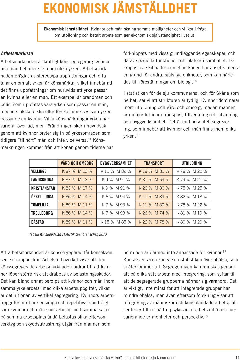 Arbetsmarknaden präglas av stereotypa uppfattningar och ofta talar en om att yrken är könsmärkta, vilket innebär att det finns uppfattningar om huruvida ett yrke passar en kvinna eller en man.