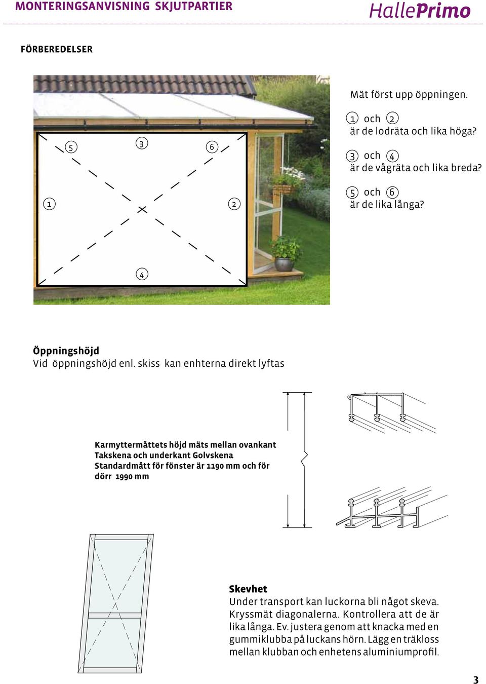 skiss kan enhterna direkt lyftas Karmyttermåttets höjd mäts mellan ovankant Takskena och underkant Golvskena Standardmått för fönster är 1190 mm