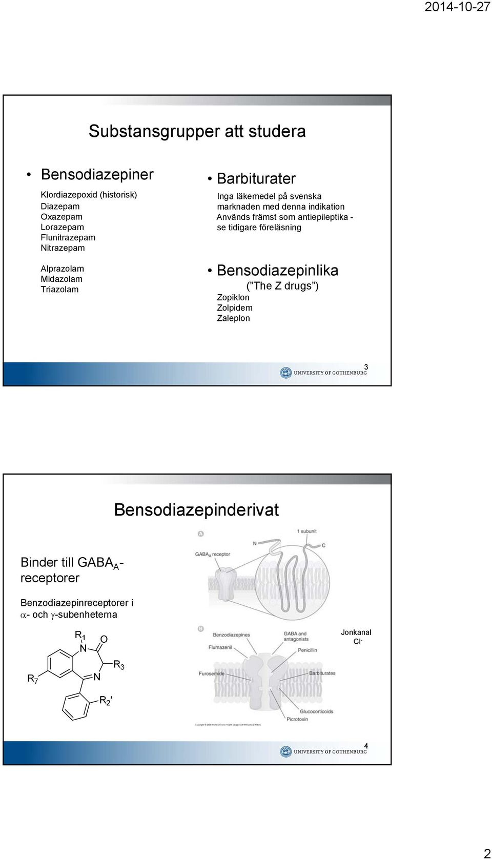 Används främst som antiepileptika - se tidigare föreläsning Bensodiazepinlika ( The Z drugs ) Zopiklon Zolpidem