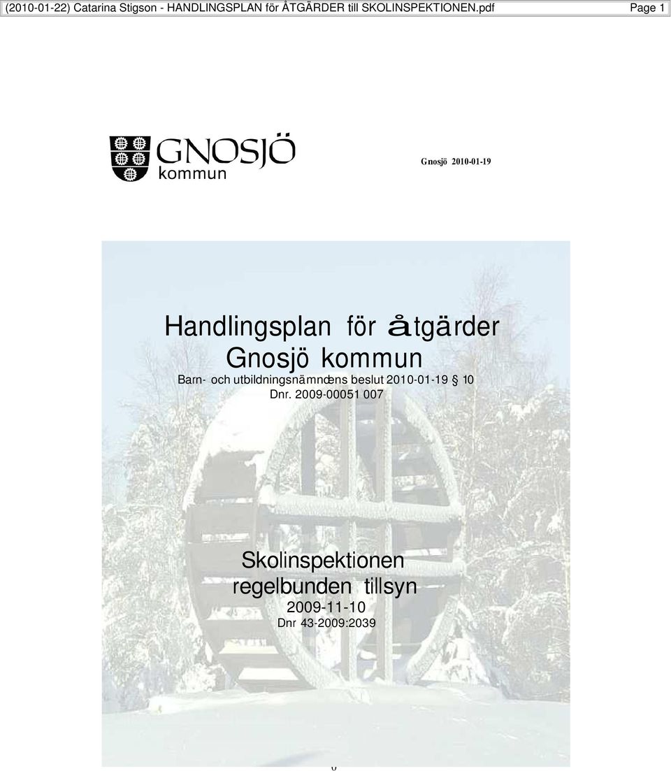 pdf Page 1 Gnosjö 2010-01-19 Handlingsplan för åtgärder Gnosjö kommun