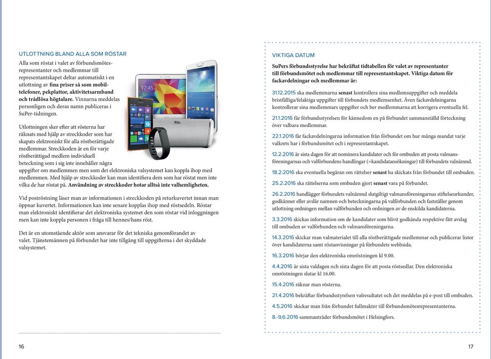 Utlottningen sker efter att rösterna har räknats med hjälp av streckkoder som har skapats elektroniskt för alla röstberättigade medlemmar.