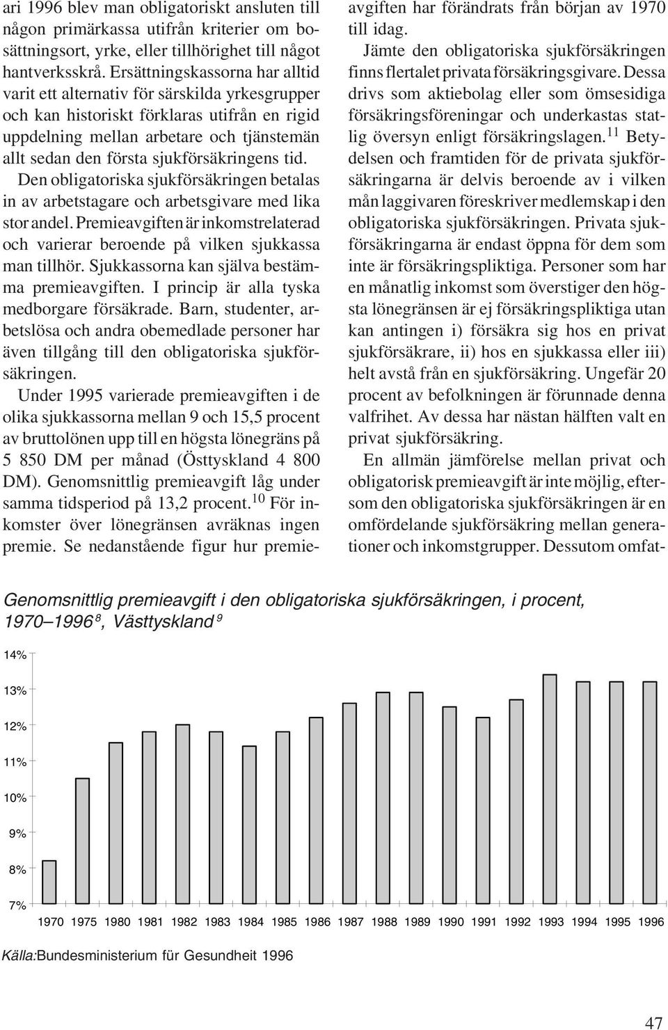 sjukförsäkringens tid. Den obligatoriska sjukförsäkringen betalas in av arbetstagare och arbetsgivare med lika stor andel.