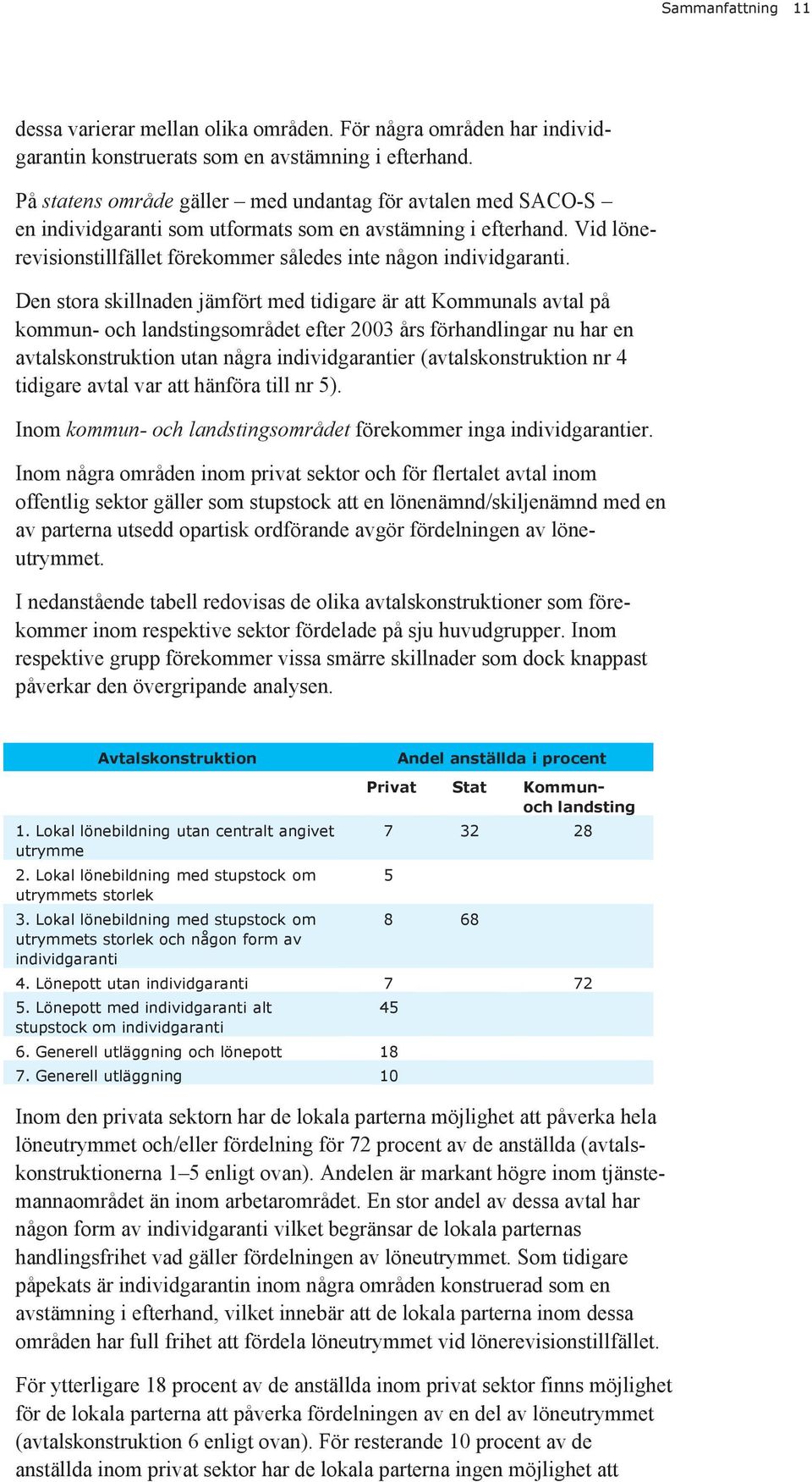 Den stora skillnaden jämfört med tidigare är att Kommunals avtal på kommun- och landstingsområdet efter 2003 års förhandlingar nu har en avtalskonstruktion utan några individgarantier