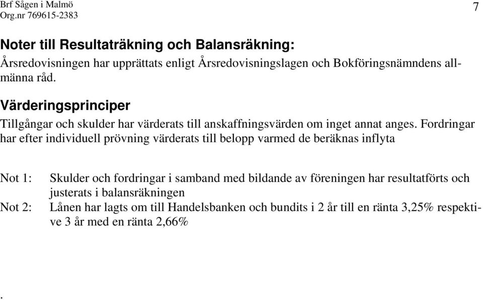 Fordringar har efter individuell prövning värderats till belopp varmed de beräknas inflyta Not 1: Not 2: Skulder och fordringar i samband med