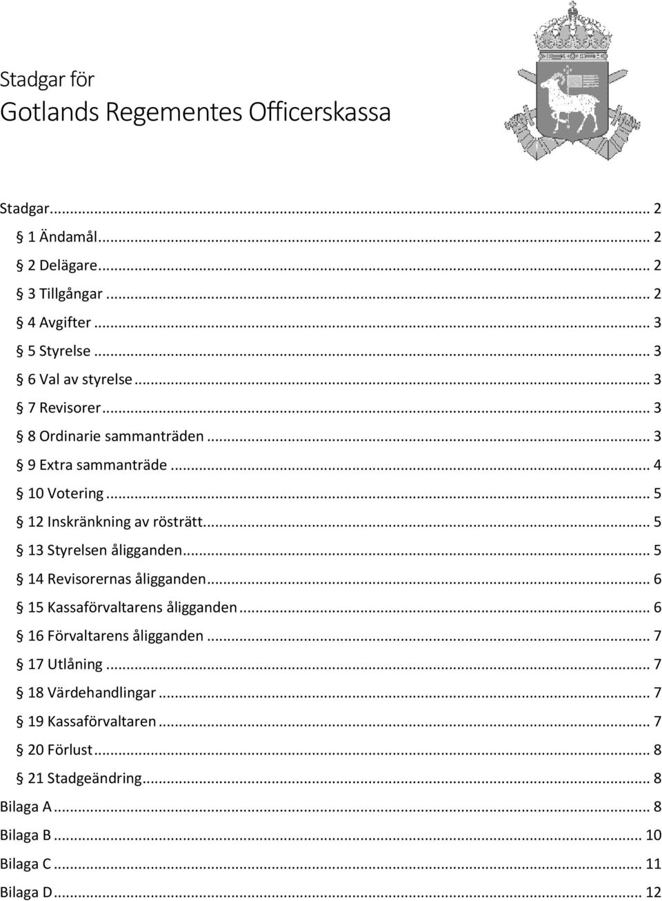 .. 5 13 Styrelsen åligganden... 5 14 Revisorernas åligganden... 6 15 Kassaförvaltarens åligganden... 6 16 Förvaltarens åligganden... 7 17 Utlåning.