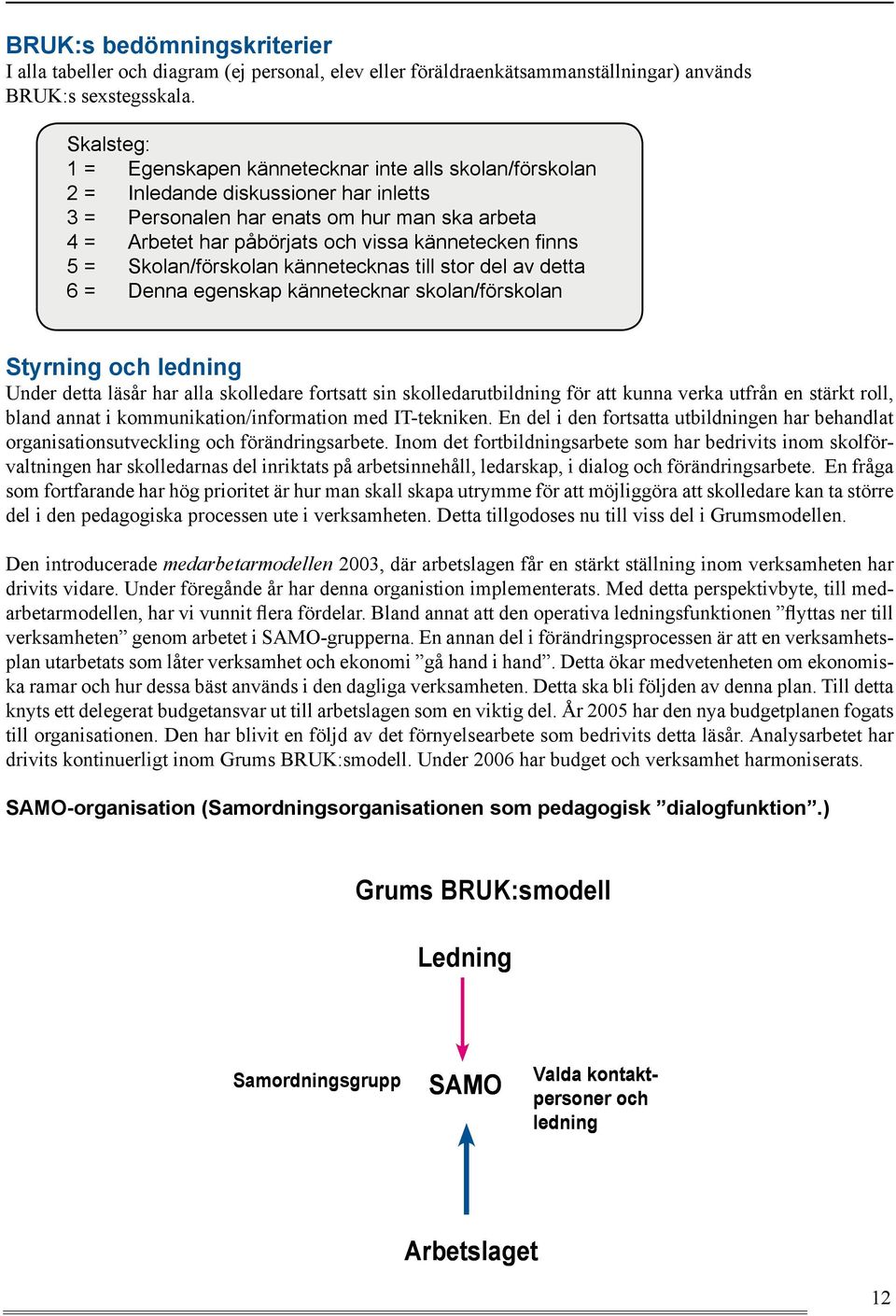 Skolan/förskolan kännetecknas till stor del av detta = Denna egenskap kännetecknar skolan/förskolan Styrning och ledning Under detta läsår har alla skolledare fortsatt sin skolledarutbildning för att