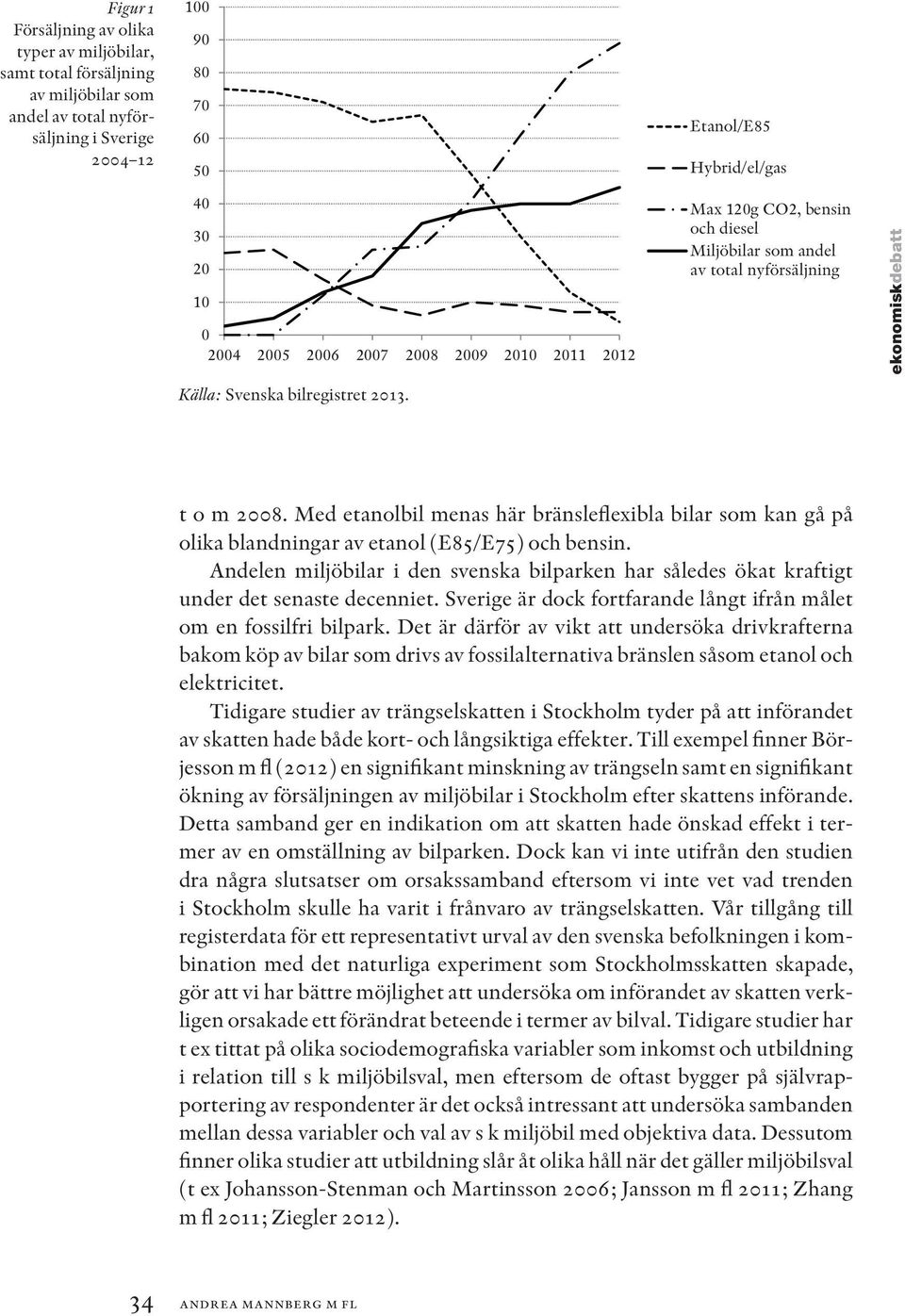 Med etanolbil menas här bränsleflexibla bilar som kan gå på olika blandningar av etanol (E85/E75) och bensin.