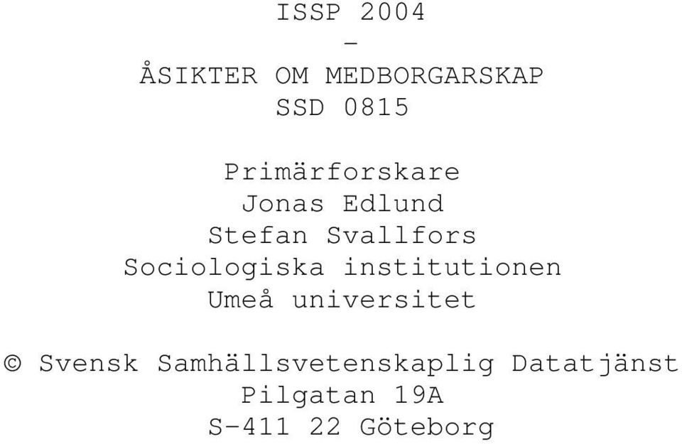 Sociologiska institutionen Umeå universitet Svensk