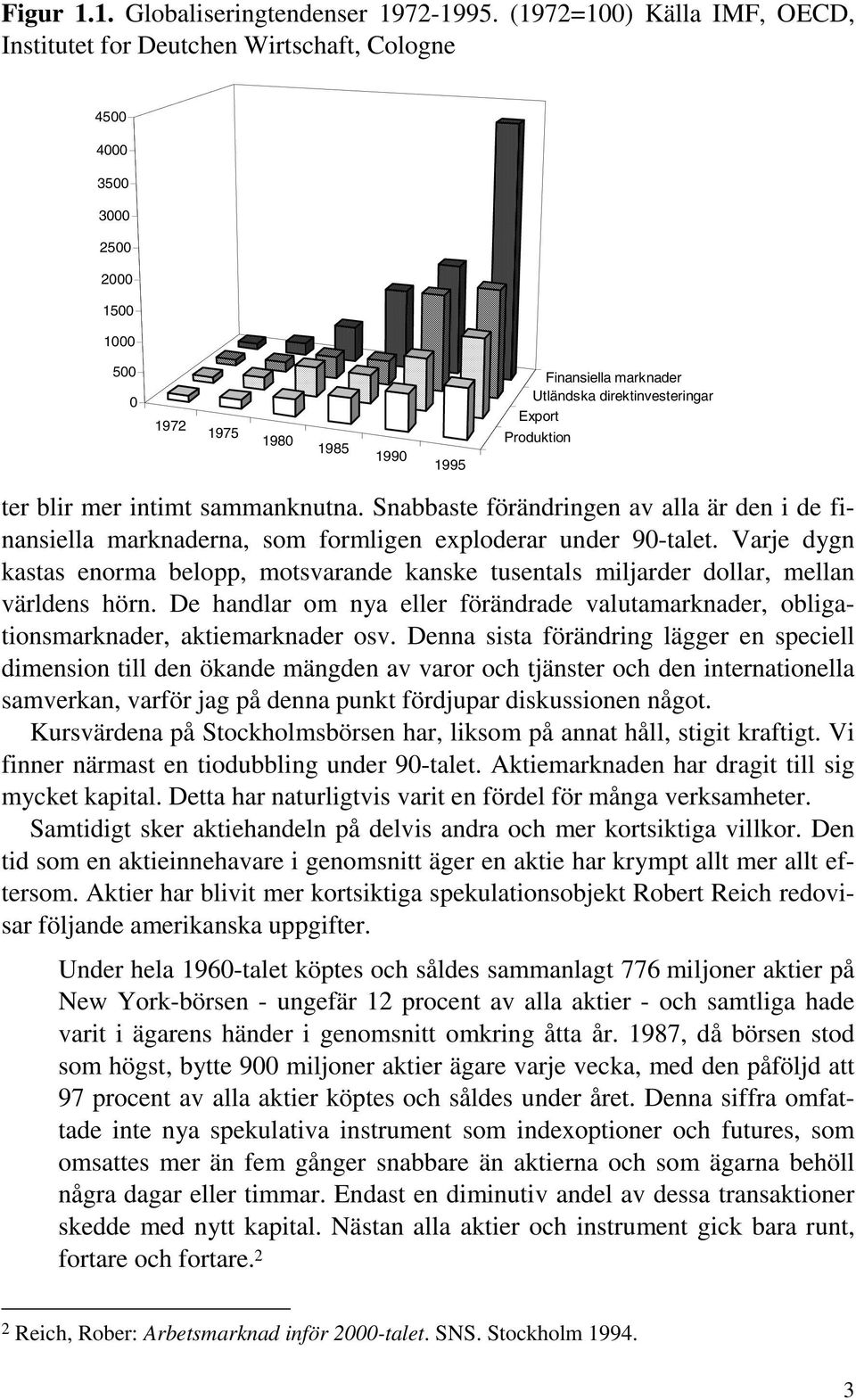 Export Produktion ter blir mer intimt sammanknutna. Snabbaste förändringen av alla är den i de finansiella marknaderna, som formligen exploderar under 90-talet.