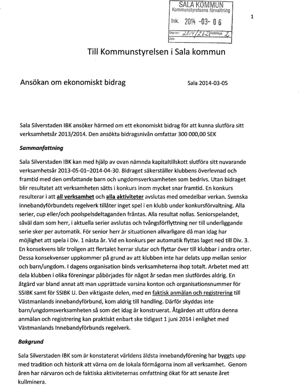 verksamhetsår 2013/2014.