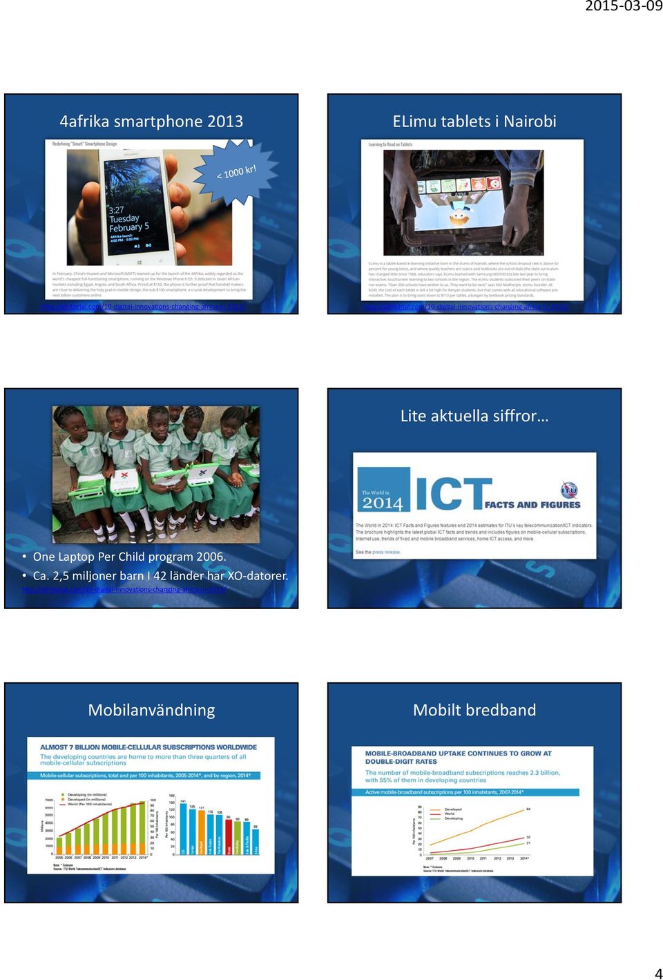 com/10 digital innovations changing africa in 2013/ Lite aktuella siffror One Laptop Per Child