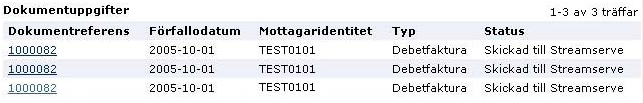 4.8 Sök faktura Gå till rätt sida Klicka på länken Sök faktura i menyn till vänster om du vill söka efter en enskild faktura. Sida: Sök faktura Detta är ett exempel på sidan Sök faktura.