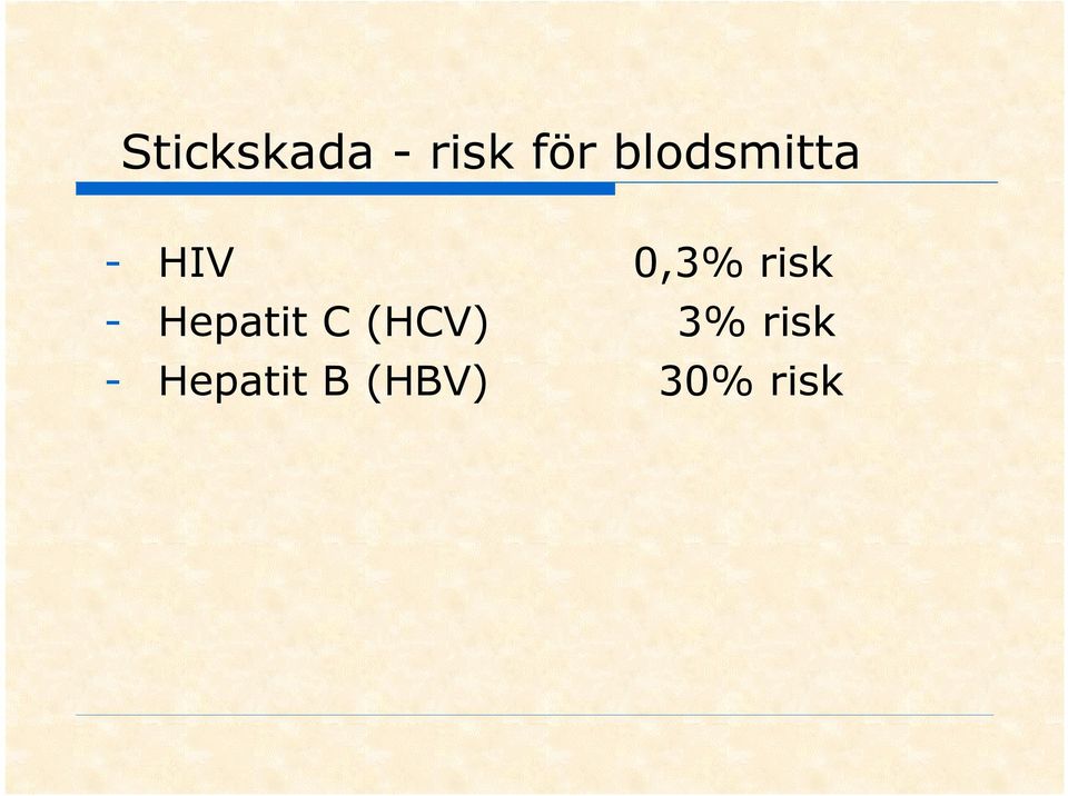 risk - Hepatit C (HCV) 3%