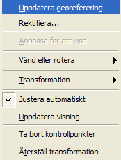 Georeferera CAD-data CAD-data georefereras med samma verktygsfält som för Rasterdata, med några skillnader. Det går inte att utföra Rektifiera och viss transformation med CAD-data.