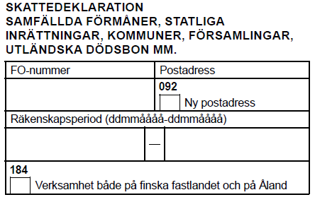 Fyll i specifikationsuppgifterna omsorgsfullt FO-numret ska vara korrekt och i rätt form Begränsat