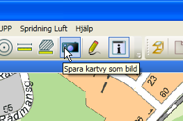 15.3. Spara kartvy som bild Funktionen Spara kartvy som bild skapar en bild av den markerade kartvyn och sparar den sedan i den mapp du väljer. Filformatet är png eller jpg. 16.