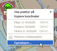 Du kan högerklicka på en enhet på kartan och välja att visa spårlinjer s. 79 för enheten. Du kan ta bort dess position vilket gör att den visas i listan Att placera s. 79 igen och inte syns på kartan.