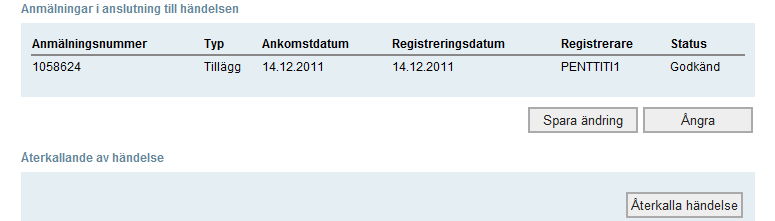 5.1.4 Lamningsanmälan Användaren kan göra följande ändringar i lamningsanmälan, även om djuret eller annan avkomma i dess syskongrupp redan har händelser: avkommans namn avkommans öronnummer