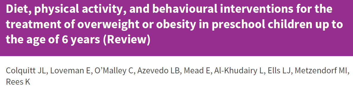 Resultat från 4 RCT med 202 barn visade en skillnad på 0,4 BMI SDS för