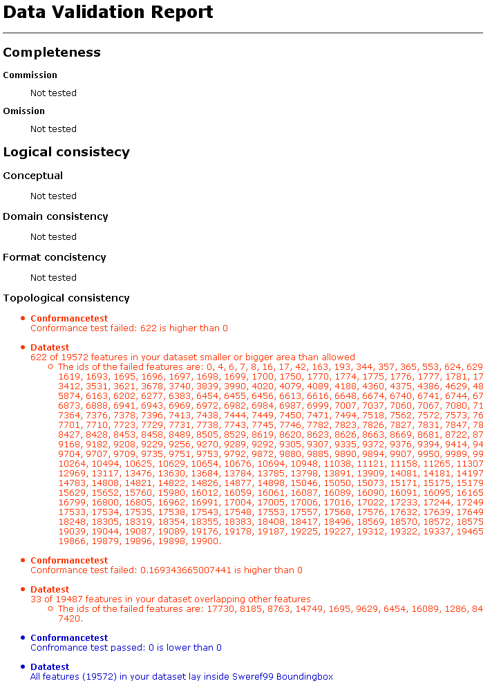 Testrutiner (FME) Kvalitetstester 1. Schema överensstämmelse 2.