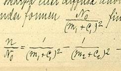 Formeln kan också skrivas som Rydbergs formel i ett protokoll från 5 november 1888 där λ är det utstrålade ljusets våglängd, m och n är heltal sådana att m>n