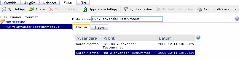 20 3. Klicka på det inlägg till höger i bilden som du vill kommentera eller svara på. 4. Klicka på knappen för att i den textredigerare som startar skriva ditt svar. 5.