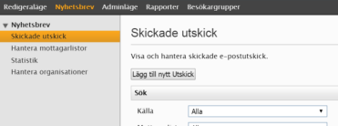 Bild 18 Borttagning av nyhetsbrevfunktion inom IdrottOnline Som ett led i att renodla funktionalitet inom IdrottOnline kommer även funtionen Nyhetsbrev att tas bort i samband med uppgraderingen.