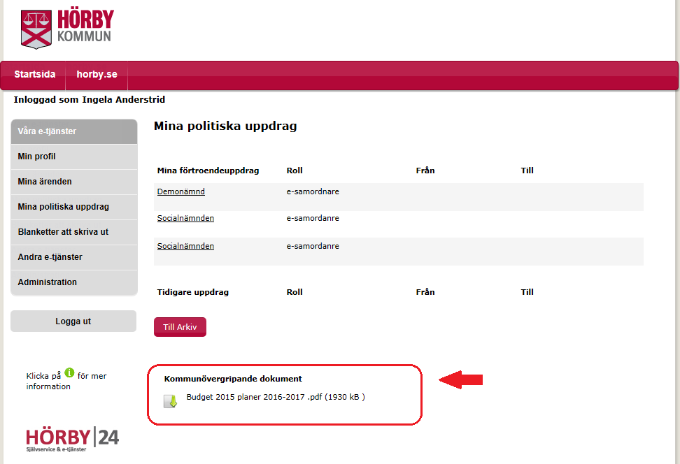 RAPPORT 3 (14) Inledning Detta dokument innehåller tips till dig som i egenskap av förtroendevald eller tjänsteman i Hörby kommun använder politikerportalen.