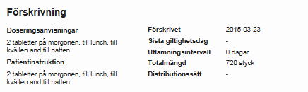 Notat Utsättningsorsak medicationmedicalrecordbody.medicationprescription.