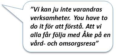 4 Erfarenheter av samordnade arbetssätt resultat från fyra utvecklingsområden Kartläggningen av faktorer som är av betydelse för en samordnad vård och omsorg har utförts med stöd av den systemmodell