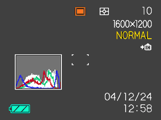 ÖVRIGA INSPELNINGSFUNKTIONER Användning av histogram Det går att använda [DISP] för att uppvisa ett histogram på skärmen.