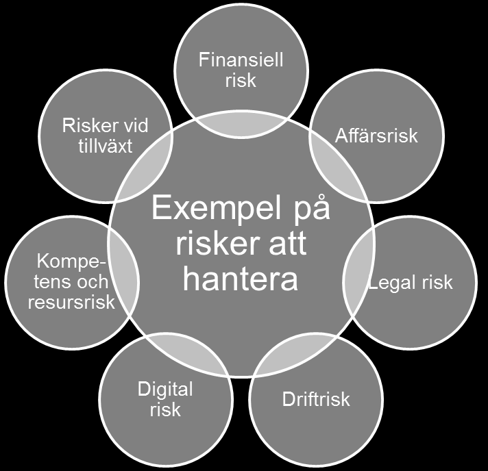 4. Strategi- och utvecklingsfrågor 4.4 Riskanalys Riskanalysarbetet kan bedrivas på olika sätt i styrelsen, t.ex.