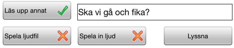 Annan text I det här fältet kan du ersätta texten under symbolen/bilden med annan text än den som du skrev för att söka efter symbolen. Tryck på knappen Annan text för att bekräfta ditt val.