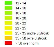 2 Beräknade halter av NO2 det 35:e värsta dygnet.