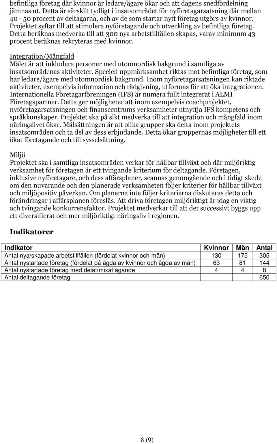 Projektet syftar till att stimulera nyföretagande och utveckling av befintliga företag.