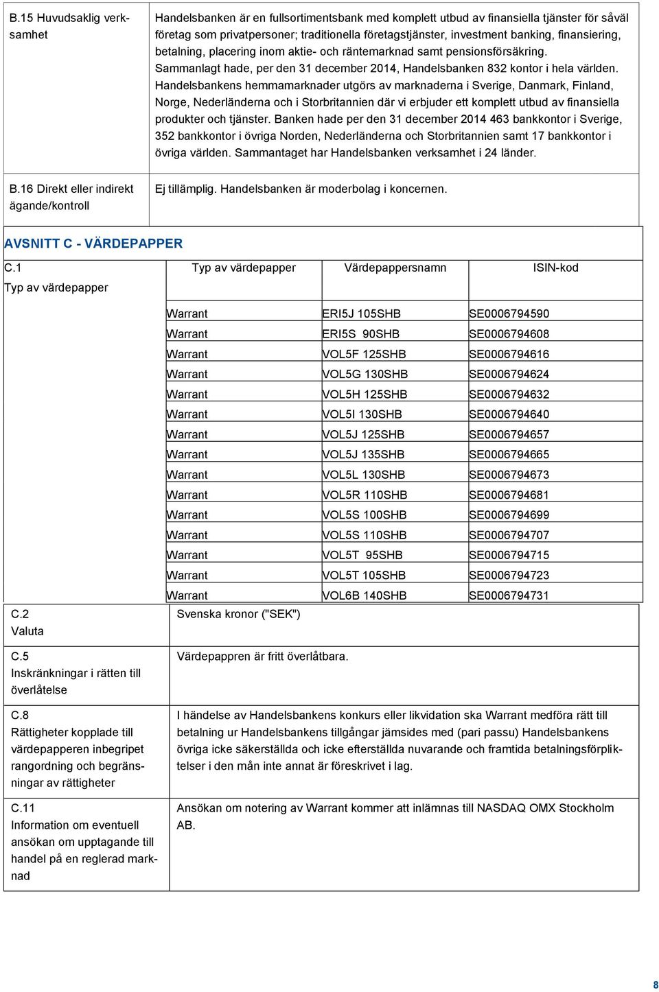 Handelsbankens hemmamarknader utgörs av marknaderna i Sverige, Danmark, Finland, Norge, Nederländerna och i Storbritannien där vi erbjuder ett komplett utbud av finansiella produkter och tjänster.