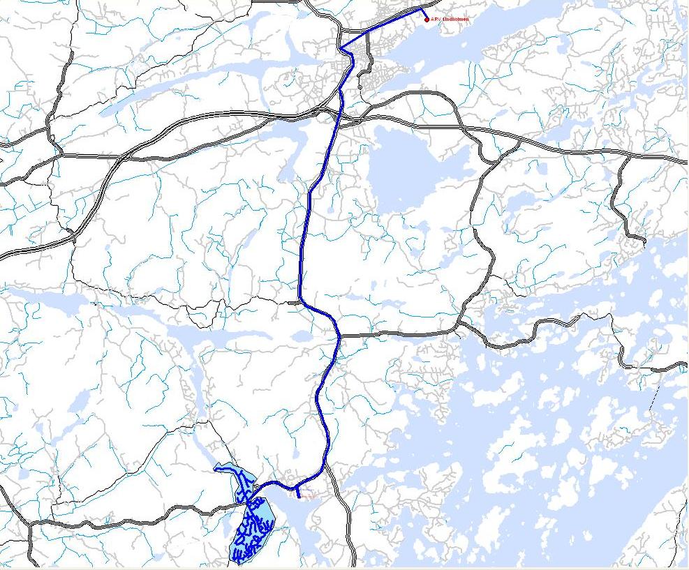 CIT Urban Water Management AB September 2009 att resultatet visas. Figur 9 och 10 visar alternativ där valda resultat för scenarierna visas i kartan.