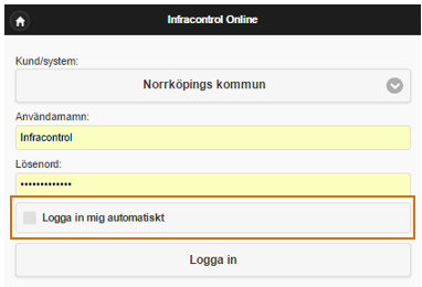 Infracontrol Online skickar en länk för att ange ett nytt lösenord, till angiven e-postadress. Länken är inte giltigt efter att den utnyttjats.