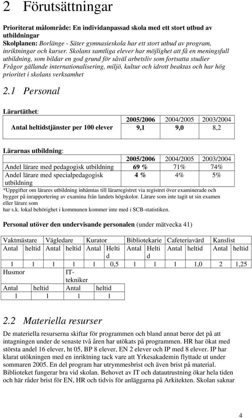 Skolans samtliga elever har möjlighet att få en meningsfull utbildning, som bildar en god grund för såväl arbetsliv som fortsatta studier Frågor gällande internationalisering, miljö, kultur och