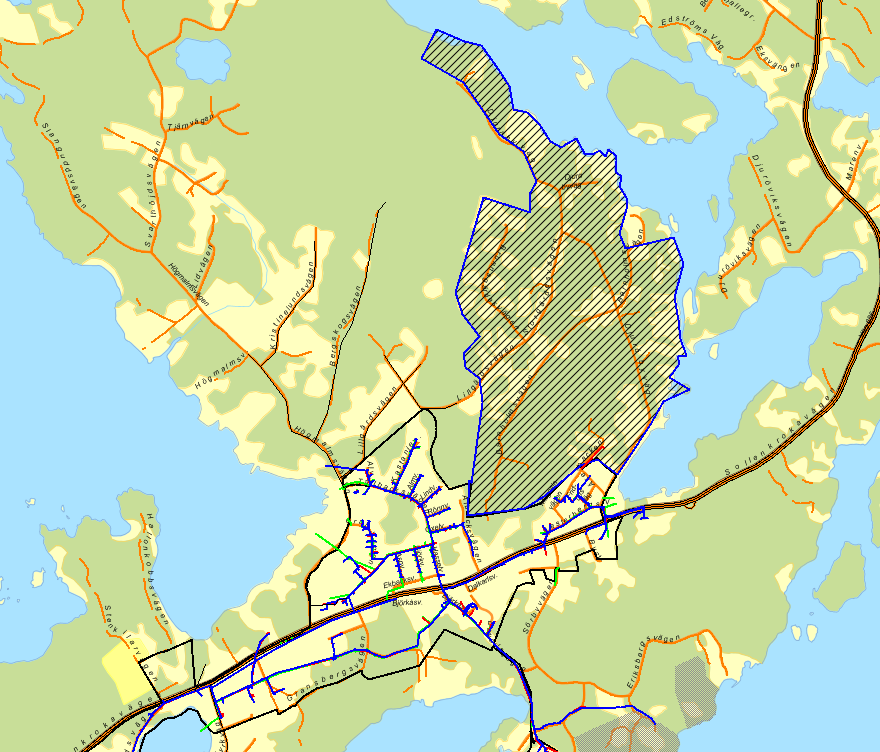 Lillgärdsvägen (del av), Brunnsgärdesvägen, Djurö byväg, Barnholmsvägen Permanentning 91 fastigheter/36 permanentbebodda/95 folkbokförda (40 %) Ca 10 % detaljplanelagt.